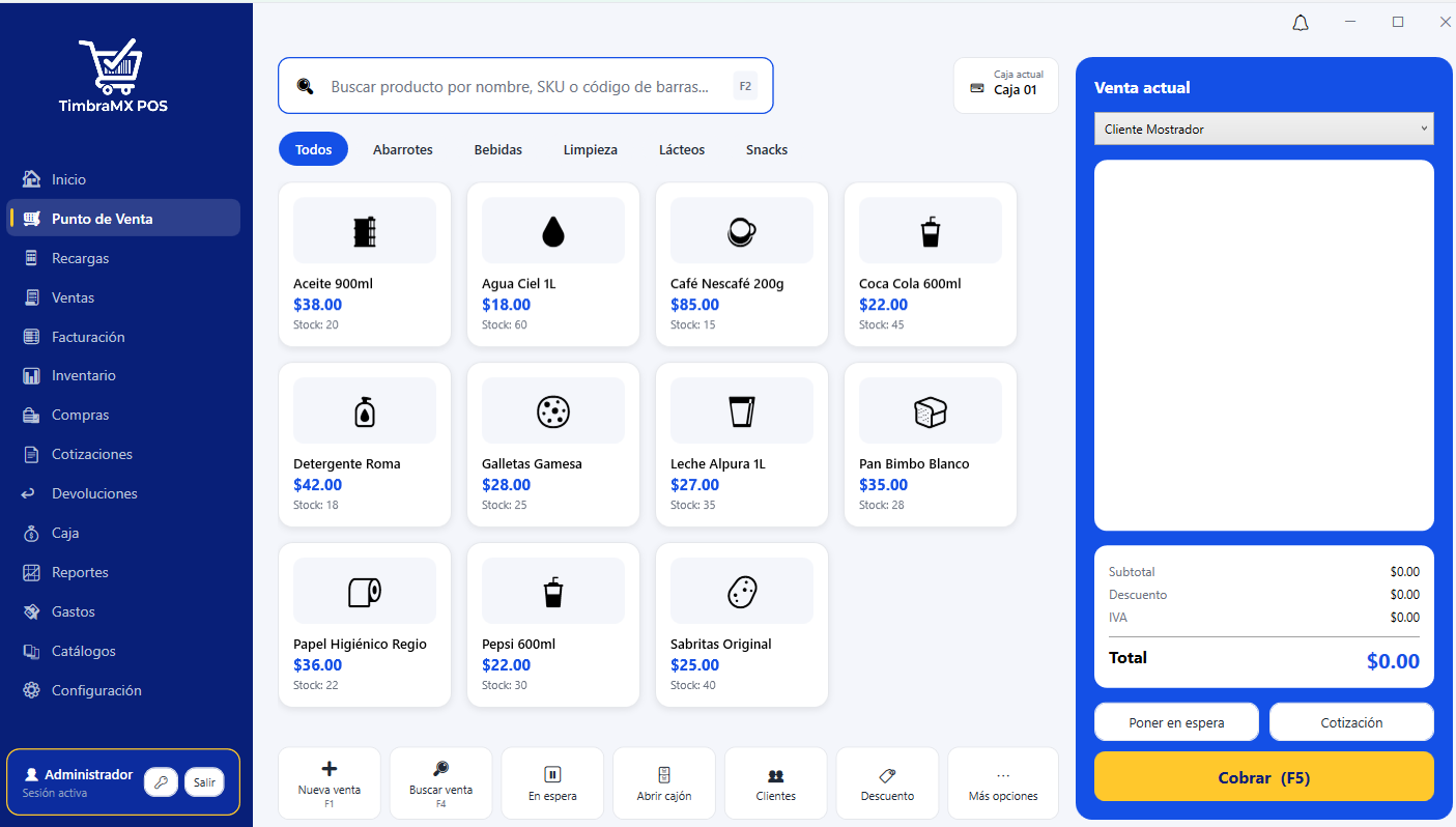 Punto de venta de TimbraMX POS